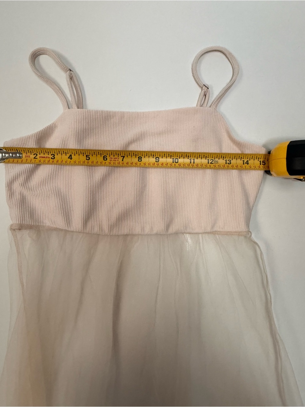 By Anthropologie Sheer Ruffled Tulle Tank Ivory Size S - Picture 5 of 8
